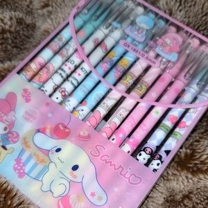Sanrio 12 pen pack cinnamoroll kuromi melody hello kitty twin star stationery